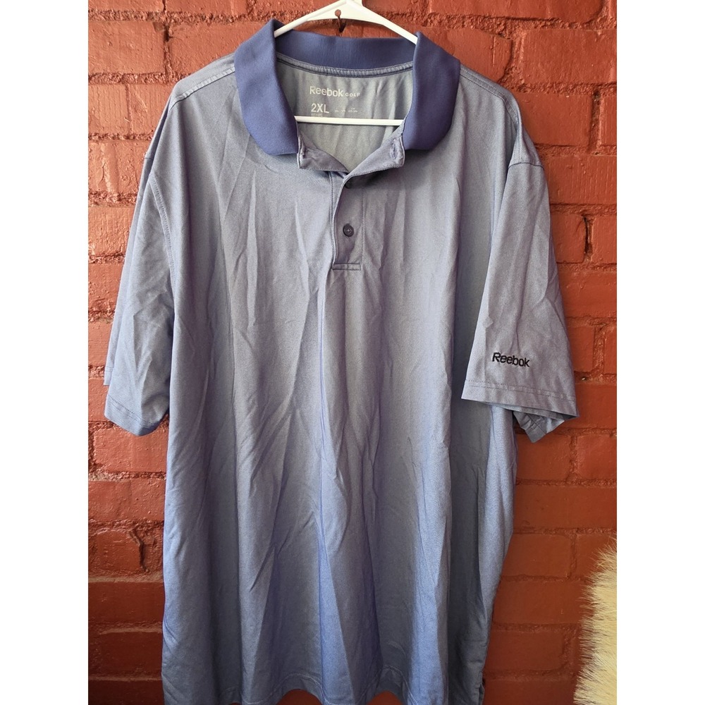 Reebok Golf Tee Polo Shirt Blue Mens Performance 2XL